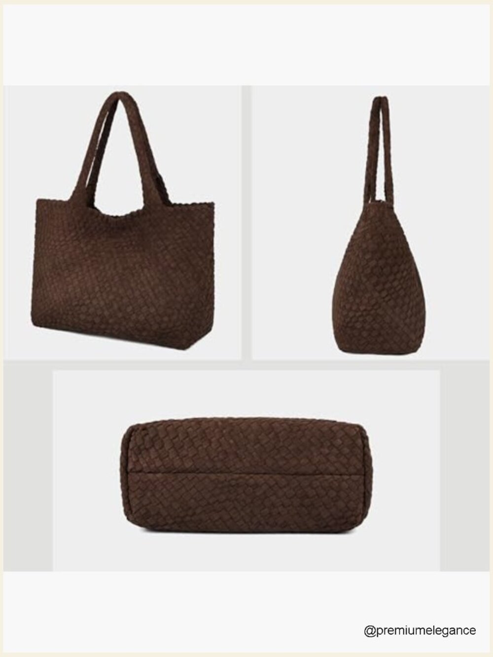 Vegan Leather Top Handle Satchel Large Tote Shoulder Bag - Picture 6 of 7